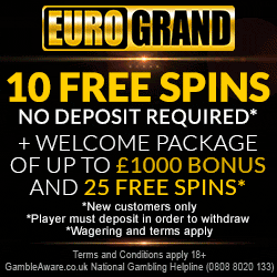 10 Free Spins at EuroGrand Casino