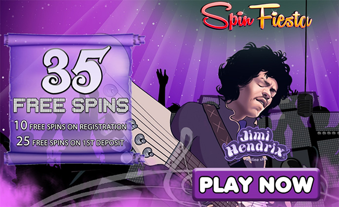 35 Free Spins on Jimi Hendrix Slot at Spin Fiesta