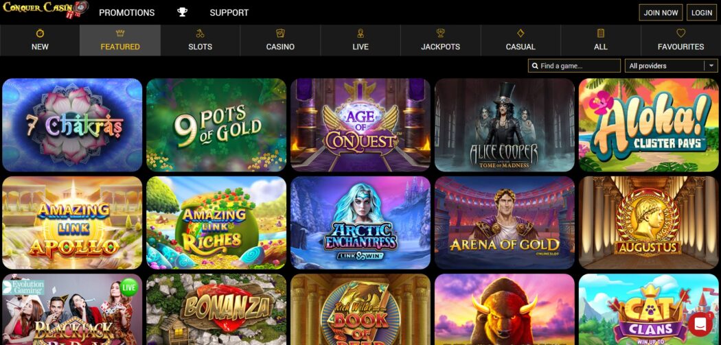 conquer casino games slot and video slot