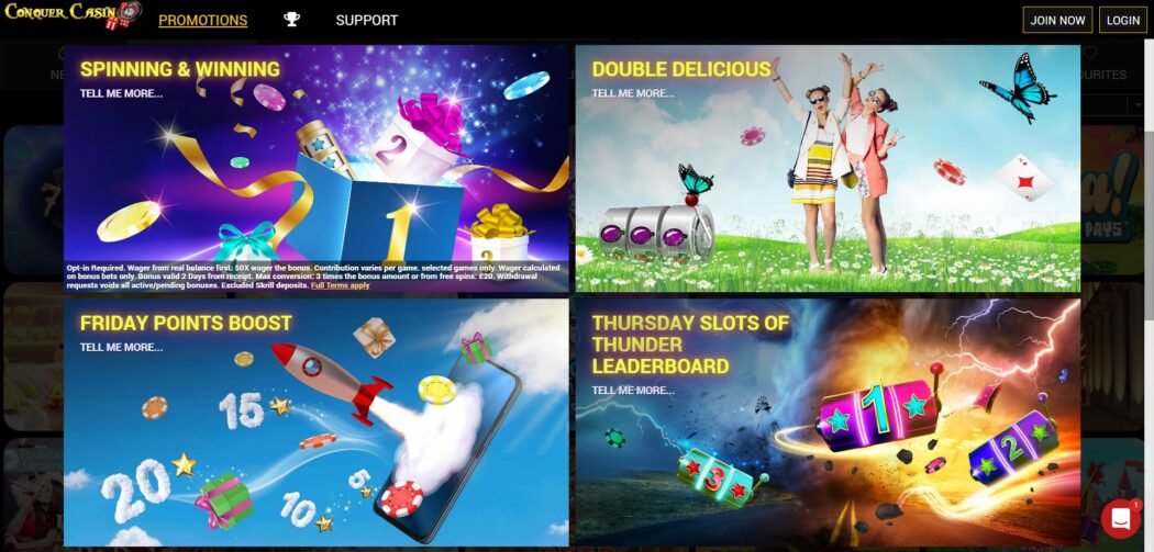 conquer casino promotions an bonuses