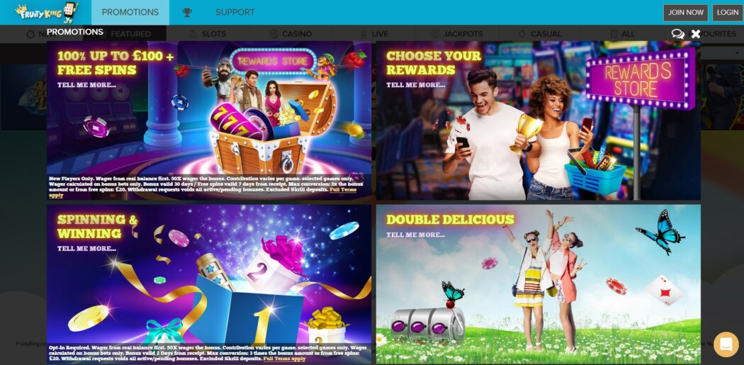 fruity king casino bonus and promotions