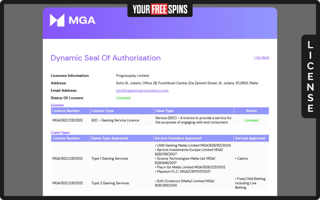Fruity King , license screen summarizing rights and obligations of users under the license