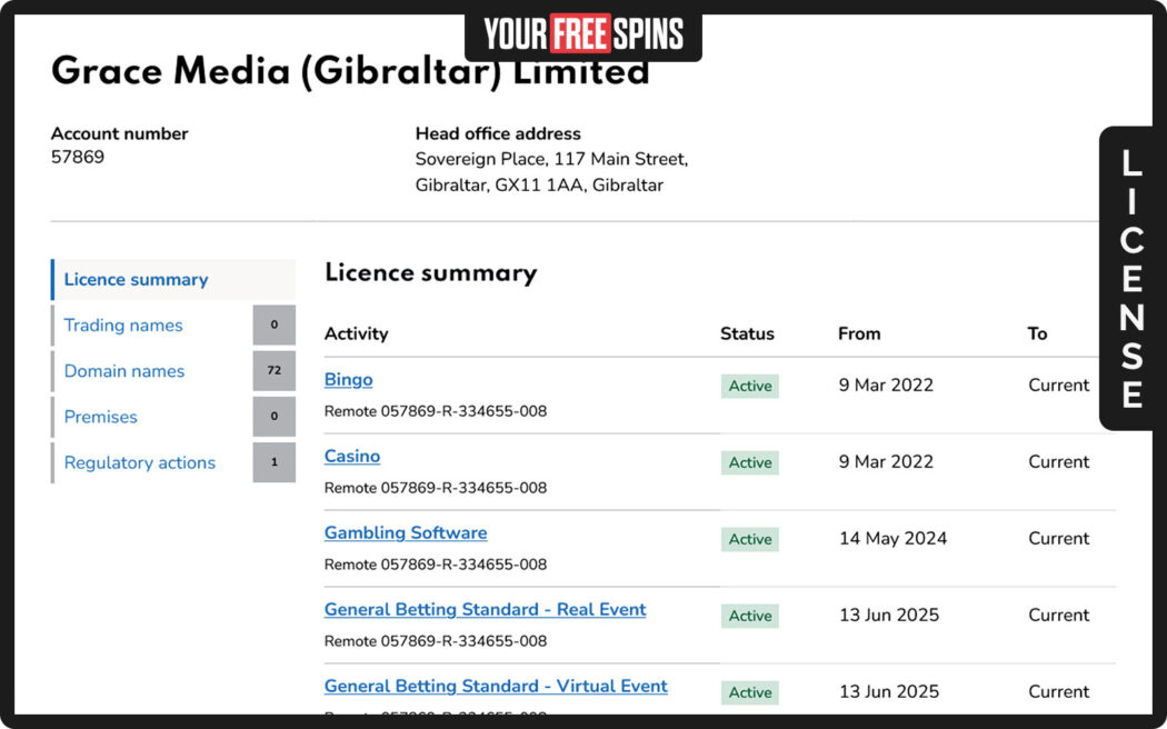 Jackpot Mobile Casino , license page that centralizes all legal documents related to the gaming license