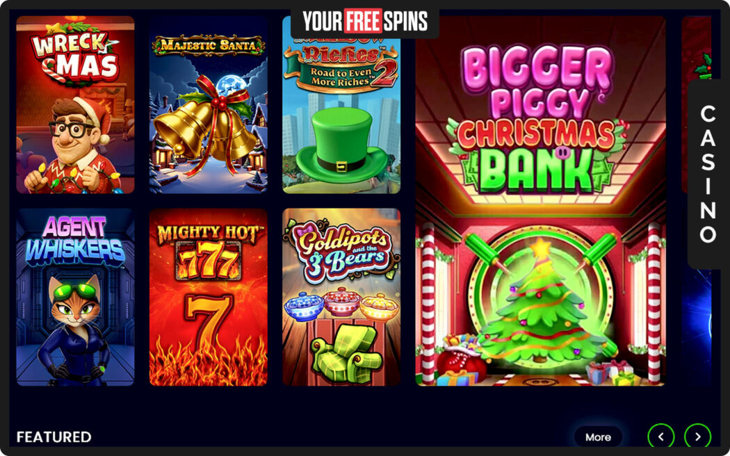 Spinzwin Casino , casino interface where users can browse hundreds of casino games by category