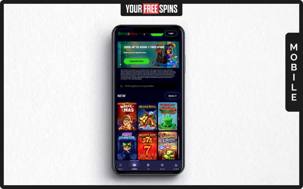 Spinzwin Casino , mobile betting slip panel with stake input and potential payout preview
