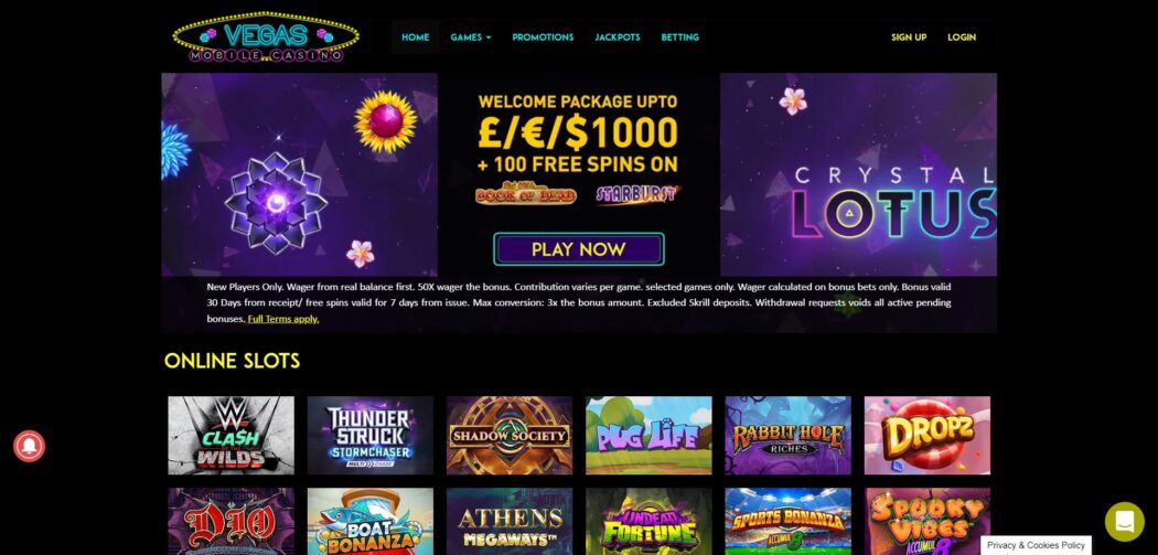 Vegas Mobile Casino slot games
