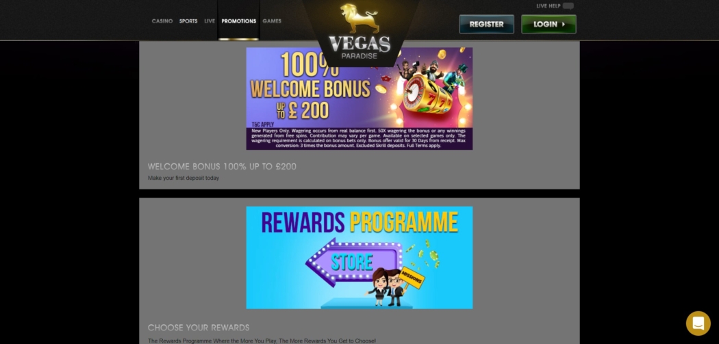 vegas paradise casino all promotions